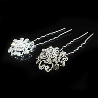 Nice Two Pieces Alloy Wedding Bridal Hairpins With Rhinestones