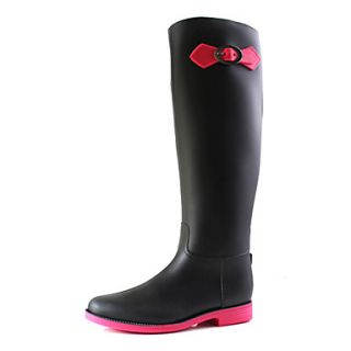 Rubber Womens Flat Heel Rain Boot Knee High Boots(More Colors)