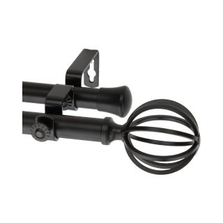 ROD DESYNE Double Curtain Rod with Cage Finials, Black