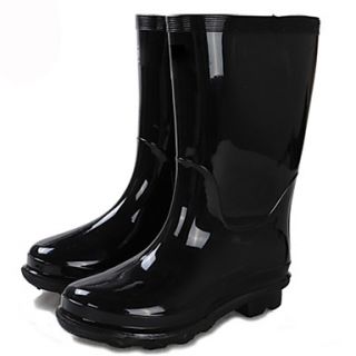 Mens Plastic Low Heel Waterproof Comfort Rain Boots