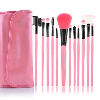 Pro High Quality 12 PCs Synthetic Hair Makeup Brush Set with Pouch(2 Color)