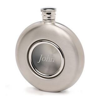 Personalized Silver Round 5 oz Flask