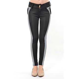 Womens contrast color zipper tight pants