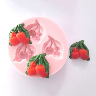 Three Holes Cherry Fruit Silicone Mold Fondant Molds Sugar Craft Tools Chocolate Mould For Cakes