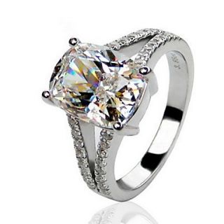 3.85 Carat Luxury SONA Crystal Diamond Ring For Women 925 Silver White Gold Plated Wedding