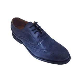 Mens Faux Leather Flat Heel Comfort Oxfords Shoes With Lace up