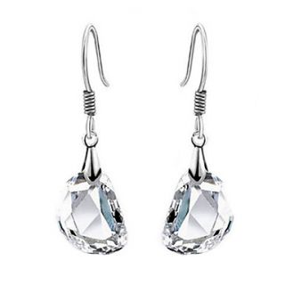 Elegant Alloy Silver Crystal Womens Earrings
