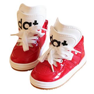 Childrens Faux Leather Flat Heel Fashion Sneakers Shoes With Lace up(More Colors)