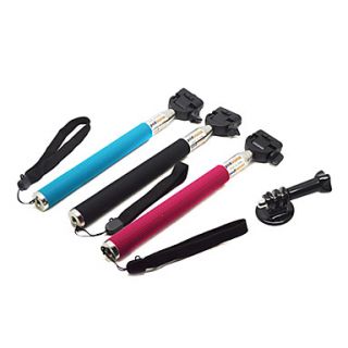 Monopole for Gopro, with adapter for Gopro, Black, Blue, Red