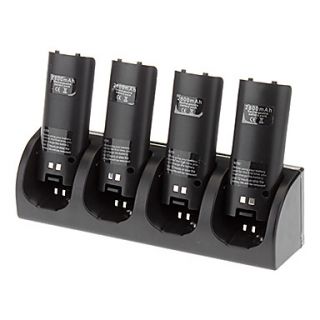 4 in 1 Charging Station 4 Battery Packs for Nintendo Wii