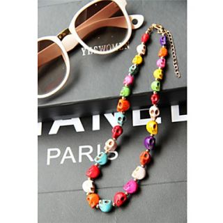 Daphne Colorful Skulls Necklace(Screen Color)