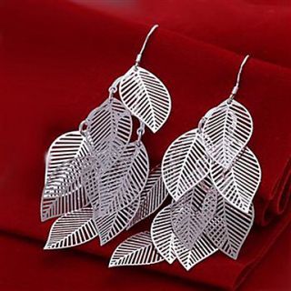 Elegant Alloy Silver Plated Womens Earrings