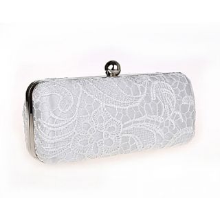 Jiminy Womens Top Grade Simple Lace Evening Clutch Bag(White)
