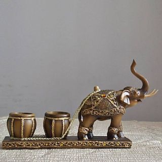 3H Country Style Elephant Type Polyresin Votive Candle Holder