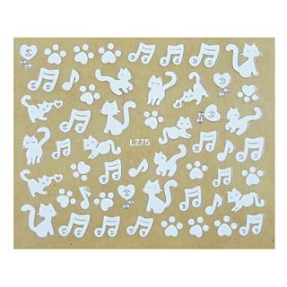 1PCS Cute Cat Pattern Wedding Nail Art Sticker