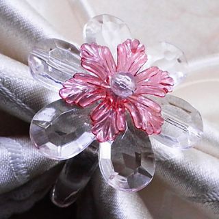 Crystal Daisy Napkin Ring, Set of 12, Acrylic Beads Dia3.5cm