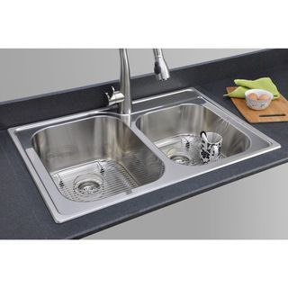 Wells Sinkware 18 gauge Double Bowl Topmount Stainless Steel Kitchen Sink