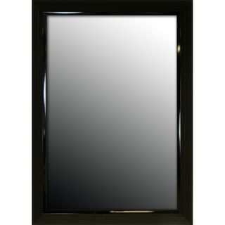 30x42 Glossy Black Stepped Petite Mirror