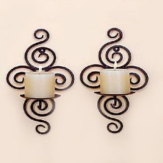 15H Antique Style Delicate Iron Sconce Candle Holder