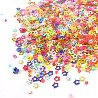 1PCS Box Hollow Colorful Five pointed Star Nail Art Decoration