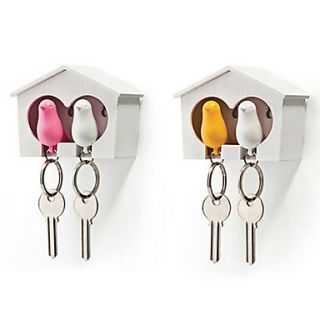 A Pair of Bird Keychain Favors/Whistle With A Wooden House (Random Color)
