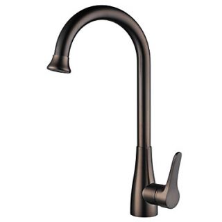 Traditional Oil rubbed Bronze Finish One Hole Single Handle Deck Mounted Rotatable Kitchen Faucet