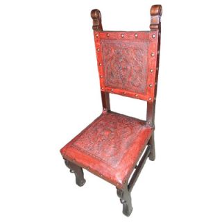 New World Trading Colonial Spanish Heritage Leather Side Chair SHC10RED Color