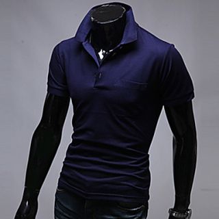Aowofs  Quality Goods New Style Fashion Sunmmer Style Short sleeve Polo Slim Mens Shirt(Navy Blue)