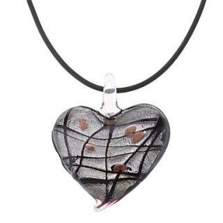 Heart Shape Stripe Coloured Glaze Necklace