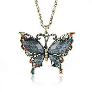 Yumfeel Womens Vintage Butterfly Pattern Dangling Necklace