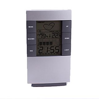 1 Piece Desktop Weather Station With LCD Clock Alarm Forecasts Graph Temperature Humidity Display