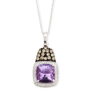 Closeout Le Vian Amethyst and CT. T.W. White and Chocolate Diamond Pendant, Wg