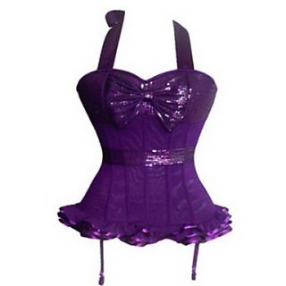 Polyster Zipper Plastic Boning Corset Shapewear With Beads(More Colors)