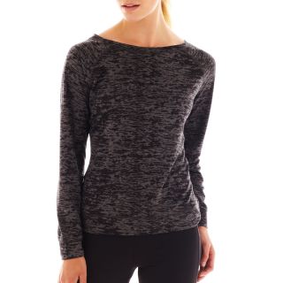Xersion Burnout Back Zip Sweatshirt, Charcoal/blk, Womens