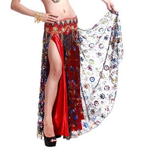 Dancewear Satin With Pattern/Print Performance Belly Dance Skirt For Ladies More Colors