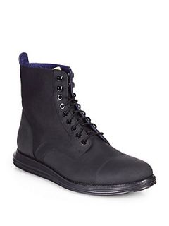 Cole Haan Lunargrand Lace Up Boots   Black  Cole Haan Shoes