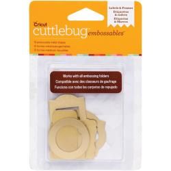Cuttlebug Embossables Metal Shapes 10/pkg  Labels and Frames, Gold