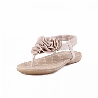 Satin Womens Flat Heel T Strap Sandals Shoes(More Colors)