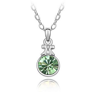 Xiaoguo Womens Simple Round Crystal Pendant Necklace(Screen Color)