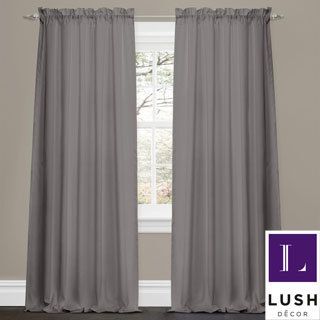 Lush Decor Lucia Grey 84 inch Curtain Panel Pair (GreyCurtain style Window panelConstruction Rod PocketLining Not linedDimensions 42 inches x 84 inchesEnergy saving NoTiebacks included NoMaterials 100 percent polyesterCare Instructions Machine was