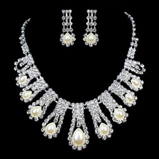 ME Vintage Luxury Austria Rhinestone Set Wedding Necklace And Earings Set T0009