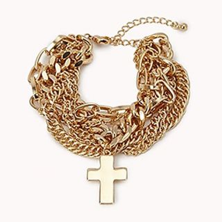 Shining Fashion Alloy Cross Chain Bracelet (Screen Color)