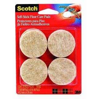 Scotch 1.5 inch Beige Self stick Floor Care Pads (pack Of 8)
