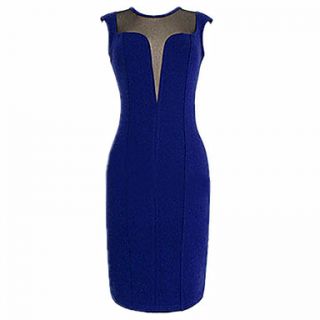 MS Blue Deep V Simple Dress