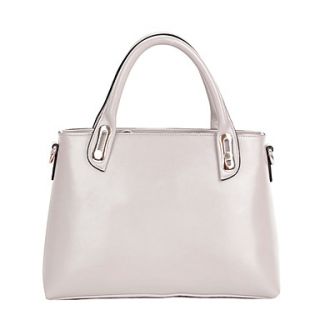 Global Freeman Womens European Free Man Simple Solid Color Two Uses Leather Tote(Screen Color)