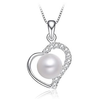 Luckypearl 6 7mm Natural Pearls Heart Shaped 925 Silver Pendent