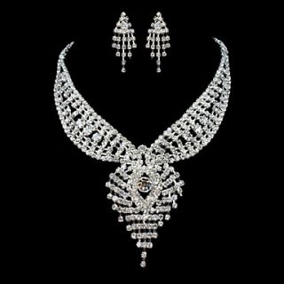ME Vintage Luxury Austria Rhinestone Set Wedding Necklace And Earings Set T0014