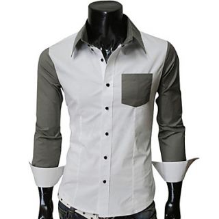 HKWB Casual Cotton Long Sleeve Shirt(White)
