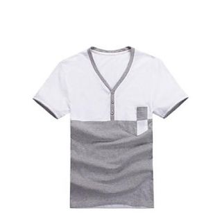 Mens V Collar Korean Version Short Sleeve T Shirt