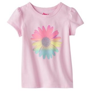 Circo Infant Toddler Girls Short Sleeve Rainbow Flower Tee   Light Pink 3T